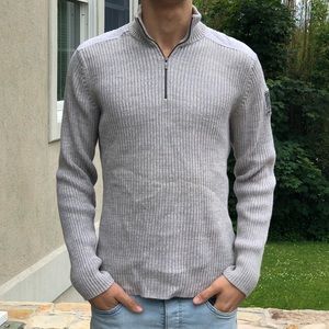 CALVIN KLEIN JEANS Half-Zip Ribbed Sweater